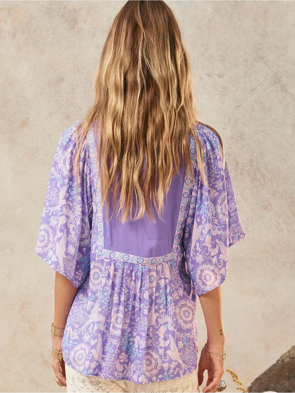 SPELL Sannah Lavender Blouse S - Picture 3 of 11